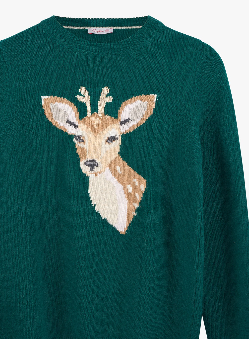 Confiture Women's Dasher Christmas Sweater in Green | Trotters London ...