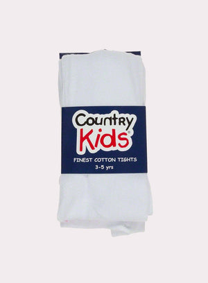 Country Kids Tights Cotton Tights in White - Trotters Childrenswear