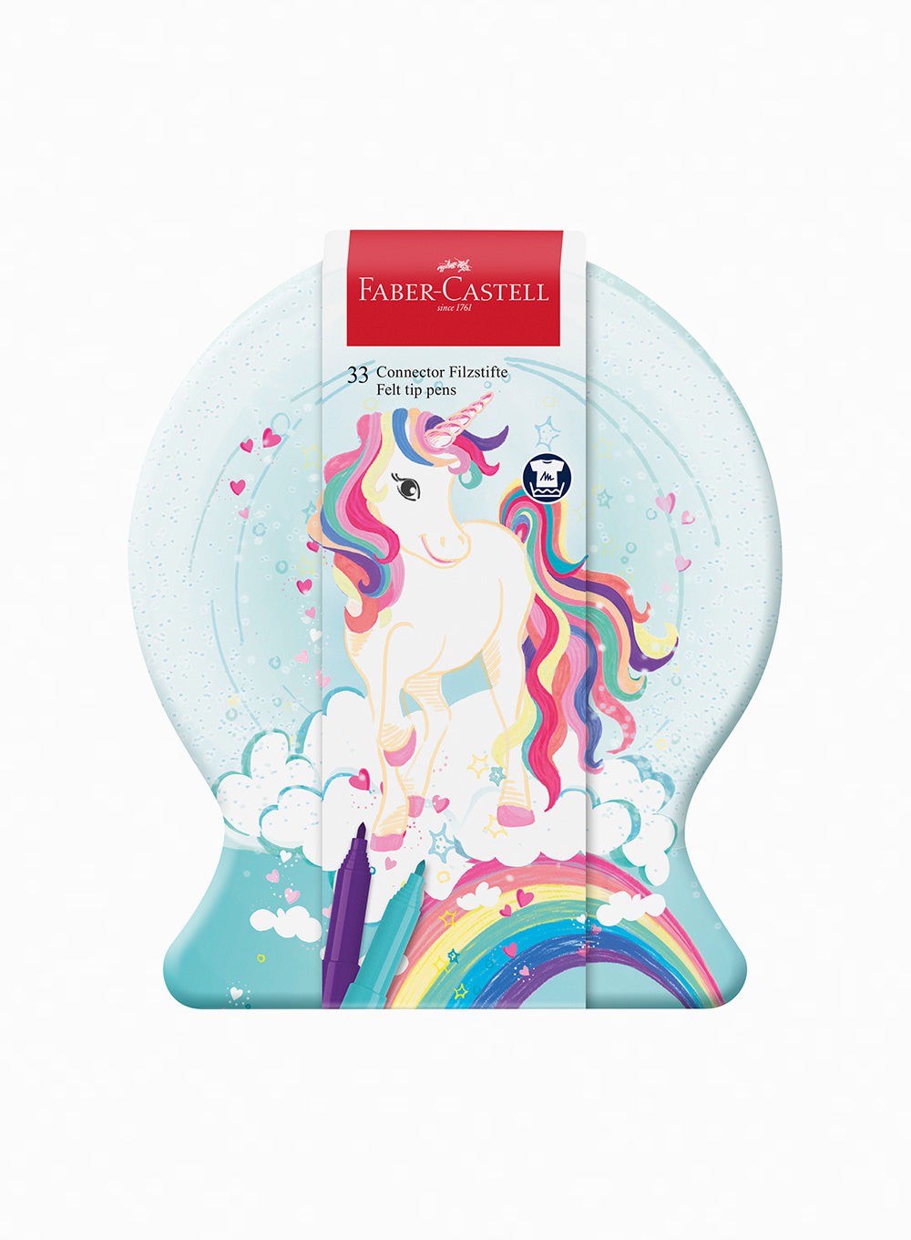 Faber Castell - Unicorn Snowglobe Pens Tin - Trotters London