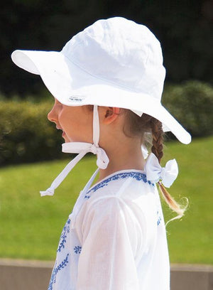 Flap Happy Hat Flap Happy Floppy Hat in White - Trotters Childrenswear