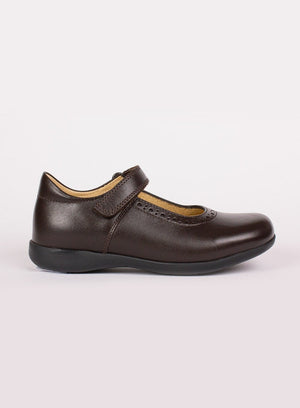 Hampton Classics School Shoes Hampton Classics Emma Wide Fit School Shoes in Brown