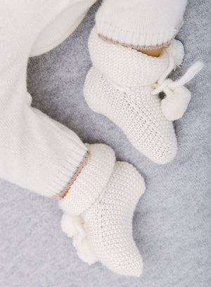 Lapinou Booties Little Booties in White