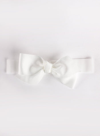 Lily Rose Alice Bands Baby Bow Headband in White - Trotters Childrenswear