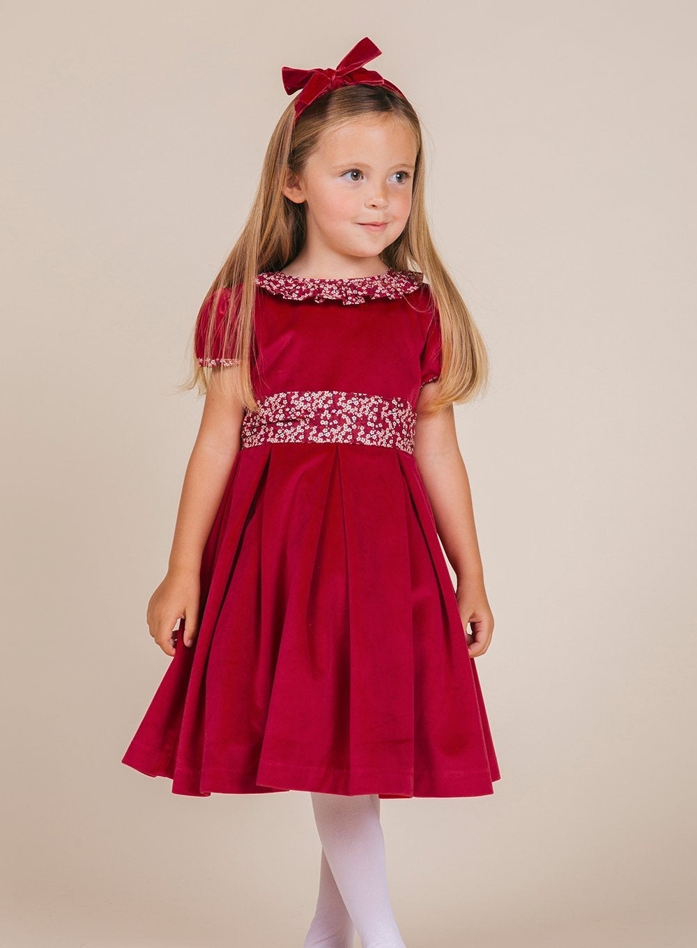 Red Mitsi Velvet Dress  Trotters Childrenswear – Trotters Childrenswear USA