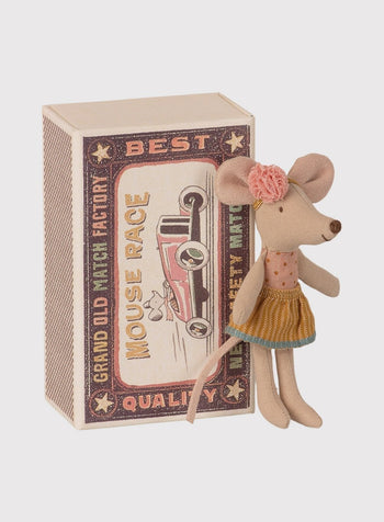 Maileg Toy Maileg Little Sister Mouse with a Matchbox