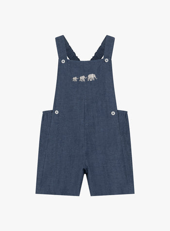 Little Alfie Bib Shorts in Navy Elephant