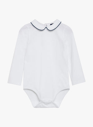 Thomas Brown Body Little Long Sleeved Milo Body in White/Navy