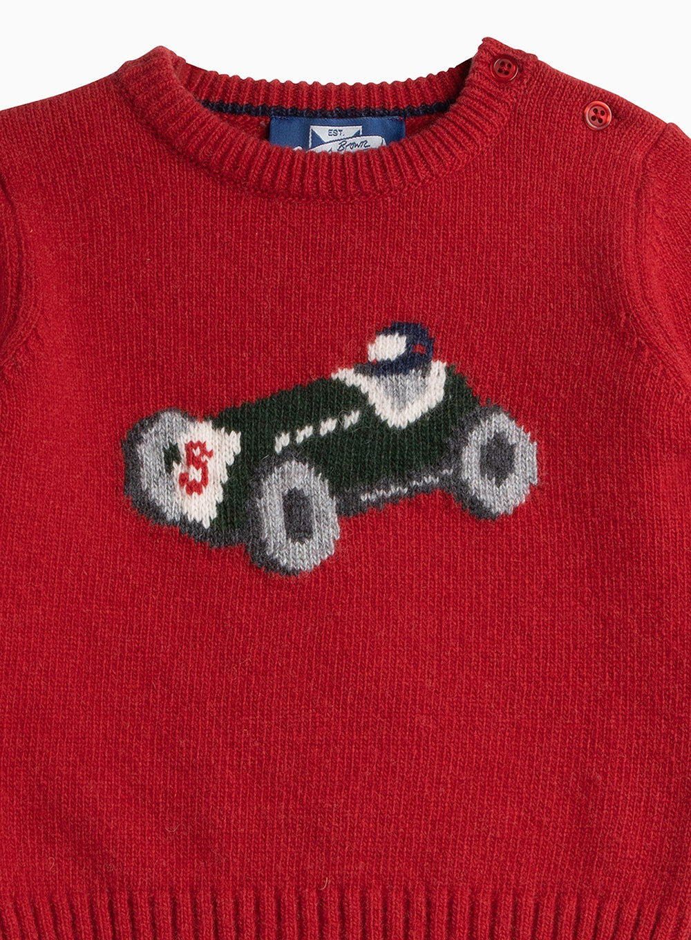 Thomas Brown Baby Boys Henry Car Sweater Red | Trotters London ...