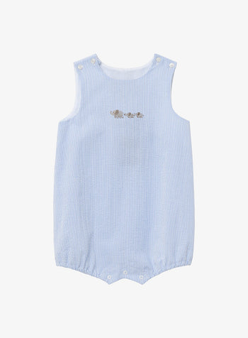 Thomas Brown Romper Little Benjamin Romper in Blue Stripe