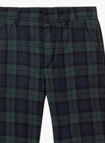 Thomas Brown Trousers Donald Trousers in Navy Tartan