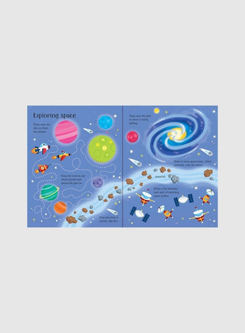 Usborne Book Wipe-Clean Space Activities Book - Trotters Childrenswear